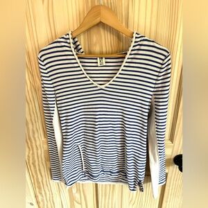 Roxy Blue Stripe Cotton Hoodie Beach Sweater. Size XL.